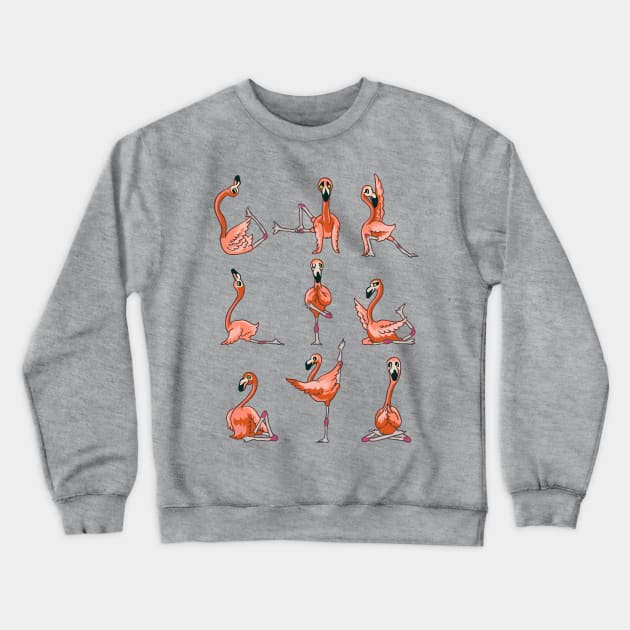 FLAMINGO YOGA Crewneck Sweatshirt by huebucket